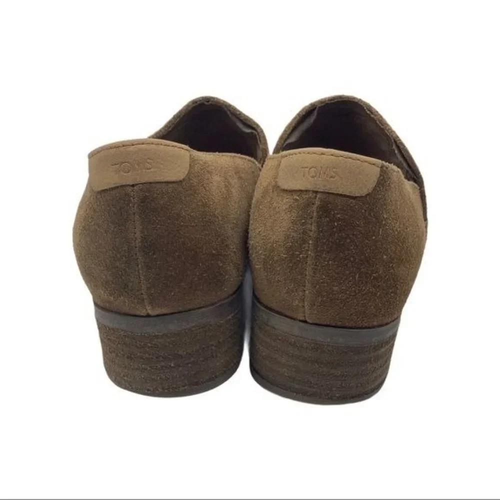 TOMS Shaye Leather Ankle Boot Women Size 6.5 Slip-On‎ Suede Leather 1.25